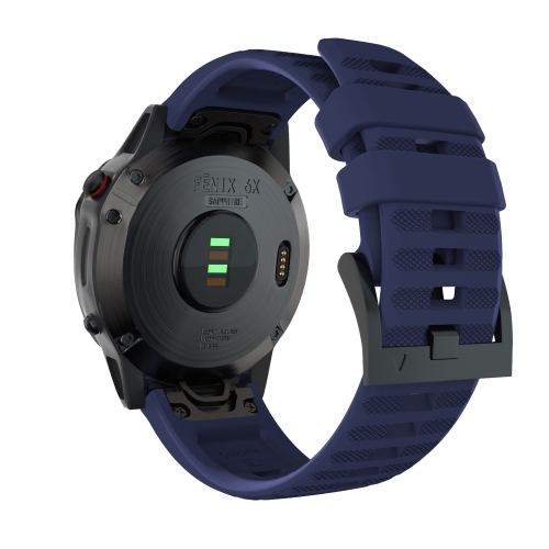 StrapsCo Silicone Rubber Band for Garmin Fenix 5, Fenix 6, Forerunner 935, Approach S60, Quatix 5, Instinct - Midnight Blue