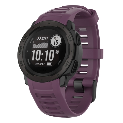 STRAPSCO  Silicone Rubber Band Strap for Garmin Instinct - In Purple