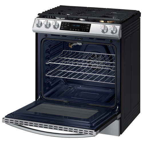 Samsung 30" 6.0 Cu. Ft. True Convection 5-Burner Slide-In Gas Air Fry Range (NX60T8511SS/AA) -Stainless