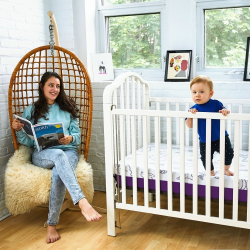 Polysleep Matelas Bébé en Mousse Hybride de Qualité Supérieure - Matelas Imperméable Lit pour Enfant, 100% Fabriqué au Canada - Housse Lavable