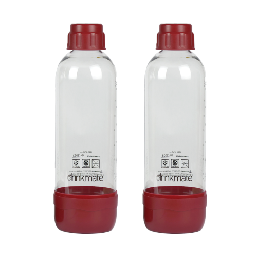 Drinkmate 1.0L Carbonating Bottles - Red, 2 Pack