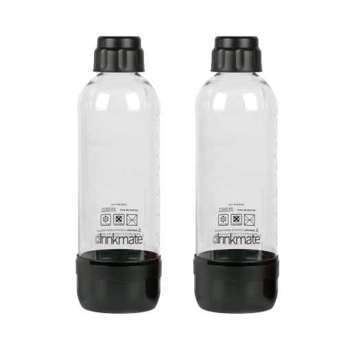 Drinkmate 1.0L Carbonating Bottles - Black, 2 Pack