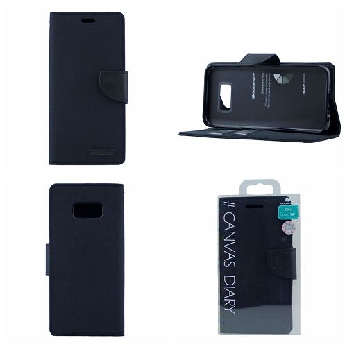 Goospery Canvas Diary Flip pour Samsung S8 Plus, noir