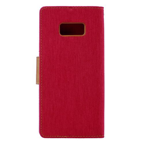 Goospery Canvas Diary Flip pour Samsung S8 Plus, rouge
