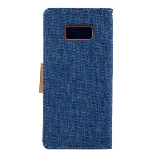 Goospery Canvas Diary Flip pour Samsung S8 Plus, bleu marine
