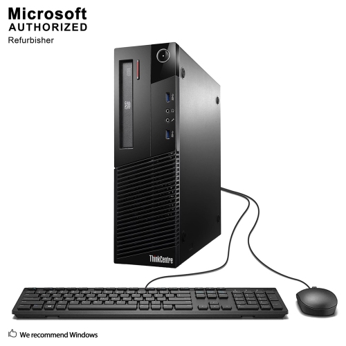Lenovo ThinkCentre M93p SFF, Intel Quad Core i5-4590 up to 3.7GHz, 8G DDR3, 500G, WiFi, DVDRW, Win10P64 (EN/FR/ES) by LENOVO - Refurbished condition - CA$249.99