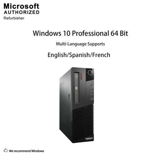 Lenovo ThinkCentre M93p SFF, Intel Quad Core i5-4590 up to 3.7GHz, 8G DDR3, 500G, WiFi, DVDRW, Win10P64 (EN/FR/ES) by LENOVO - Refurbished condition - Image 3