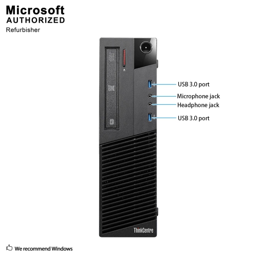 Lenovo ThinkCentre M93p SFF, Intel Quad Core i5-4590 up to 3.7GHz, 8G DDR3, 500G, WiFi, DVDRW, Win10P64 (EN/FR/ES) by LENOVO - Refurbished condition - Image 5