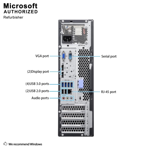 Lenovo ThinkCentre M93p SFF, Intel Quad Core i5-4590 up to 3.7GHz, 8G DDR3, 500G, WiFi, DVDRW, Win10P64 (EN/FR/ES) by LENOVO - Refurbished condition - Image 6