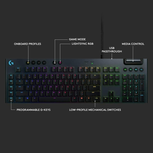 Refurbished Logitech G815 LIGHTSYNC RGB Mechanical Gaming Keyboard PC & MAC GL Clicky Switch