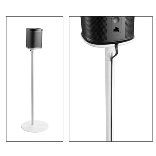 Support de plancher blanc SB-54FWH de Boost Industries pour haut-parleurs ONE, UN haut-parleur SL, PLAY position 1