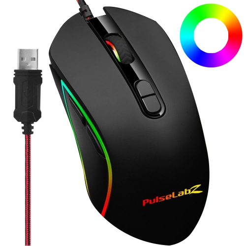 PULSELABZ  P960 V2 Pro Gaming Mouse - RGB Spectrum, Swift, Clicky, Speedy, Ergonomic Optical Backlit Mouse for PC - In Black Bang for the buck gaming mice