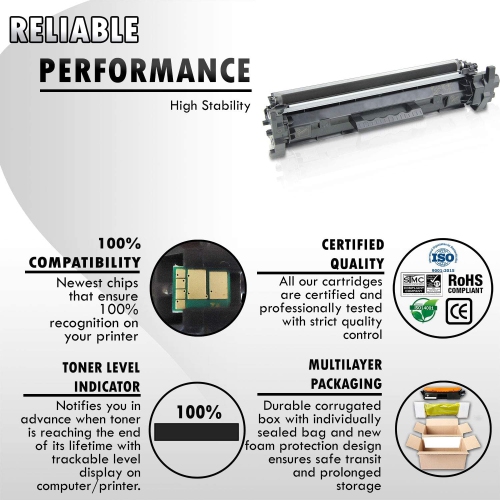 4PK Inkfirst Compatible Toner Cartridges Replacement for HP CF217A 17A [WITH CHIP]Laserjet Pro MFP M130 M102 M130fw M130nw