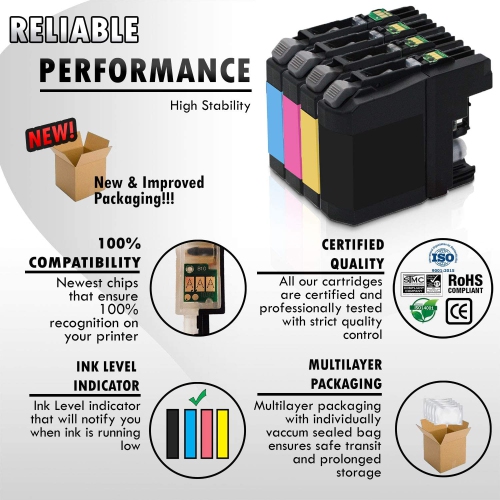 20 Inkfirst Compatible Ink Cartridges LC103 XL LC101 Replacement for Brother LC103 XL LC101 4 Set + 4 Black MFC-J4710DW