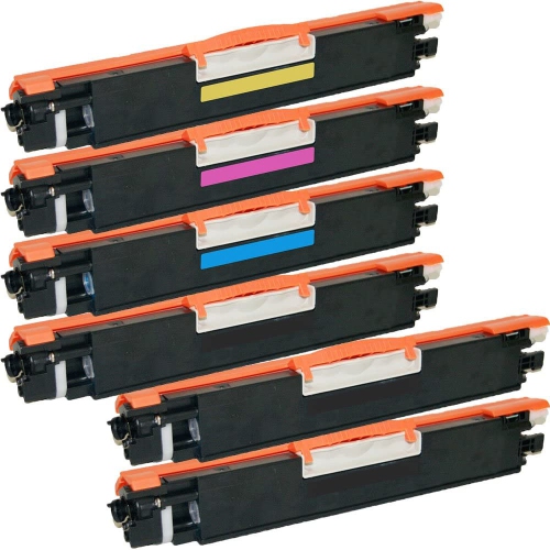 6 Inkfirst Compatible Toner Cartridges Replacement for HP CE310A CE311A CE312A CE313A 126A 1 Set + 2 Black