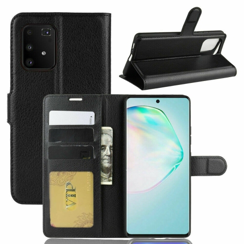 【CSmart】 Magnetic Card Slot Leather Folio Wallet Flip Case Cover for Samsung Galaxy A51, Black