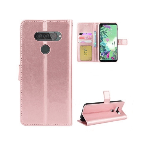 [CS] LG Q70 Case, Magnetic Leather Folio Wallet Flip Case Cover with Card Slot, Rose Gold