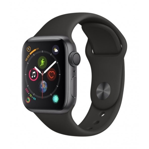 Apple Watch Series 4 (GPS + Cellular) 44mm Space Black Stainless Steel Case  with Black Sport Band