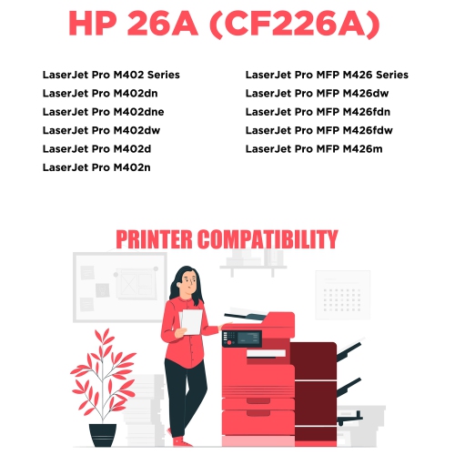 Printer Pro™ Compatible Replacement for 4 Pack HP 26A Black Toner Cartridge for HP Printer M402 MFP M426