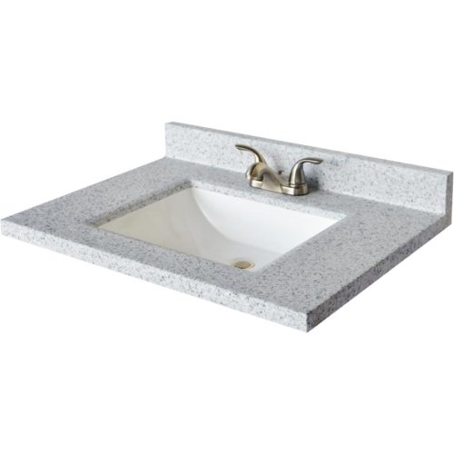 25 Inch S X 19 Moonscape Wave Cultured Granite Vanity Top With White Rectangular Bowl Best Canada - 25 Inch Bathroom Vanity Top