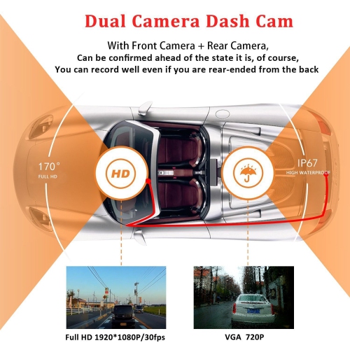 Dash Camera 4.0 Full HD 1080P 170° Motion Detection