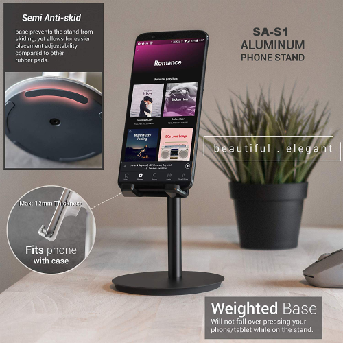 SHOPPINGALL Adjustable Aluminum Tablet Smartphone Stand SA-S1