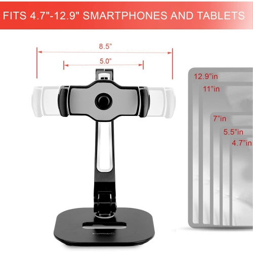 SHOPPINGALL Adjustable Tablet Stand for Any Tablet or Smartphone Between 4.7"-12.9" inches - SA-205D