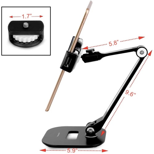 SHOPPINGALL Adjustable Tablet Stand for Any Tablet or Smartphone Between 4.7"-12.9" inches - SA-205D