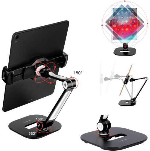 SHOPPINGALL Adjustable Tablet Stand for Any Tablet or Smartphone Between 4.7"-12.9" inches - SA-205D
