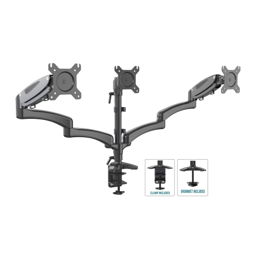 SHOPPINGALL Fully Adjustable Triple Gas Spring LCD Monitor Arm Desk Mount Stand For Three 15"-32" Monitors - SA-GM135D