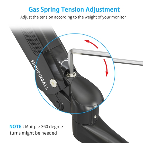 SHOPPINGALL Fully Adjustable Triple Gas Spring LCD Monitor Arm Desk Mount Stand For Three 15"-32" Monitors - SA-GM135D