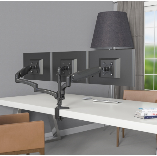 SHOPPINGALL Fully Adjustable Triple Gas Spring LCD Monitor Arm Desk Mount Stand For Three 15"-32" Monitors - SA-GM135D
