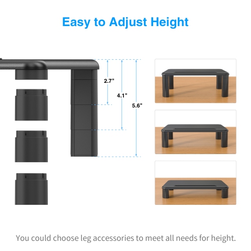 SHOPPINGALL Monitor Stand Riser with 4 Adjustable Height for Computer, Printer, Laptop – SA-MR01