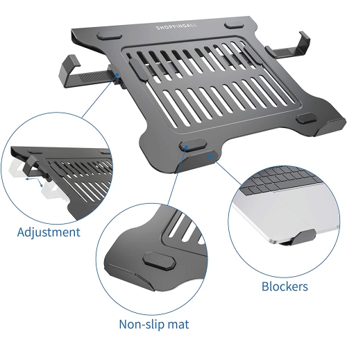 SHOPPINGALL Laptop Mount Tray for Monitor Arms and Stands Fits 75 x 75 and 100 x 100 VESA Mount Holes Fully Secures Laptop - SA-LH03