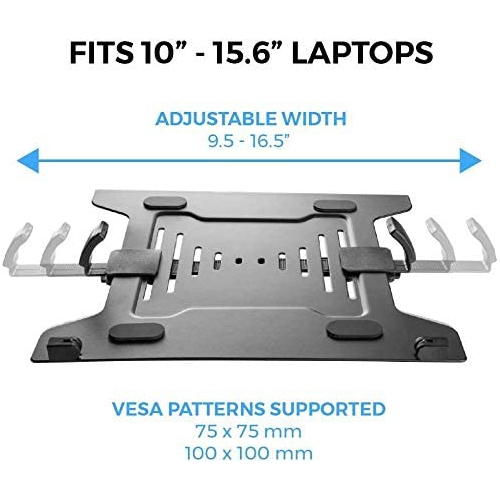 SHOPPINGALL Laptop Mount Tray for Monitor Arms and Stands Fits 75 x 75 and 100 x 100 VESA Mount Holes Fully Secures Laptop - SA-LH03