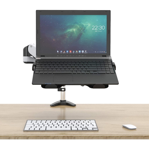 SHOPPINGALL Laptop Mount Tray for Monitor Arms and Stands Fits 75 x 75 and 100 x 100 VESA Mount Holes Fully Secures Laptop - SA-LH03