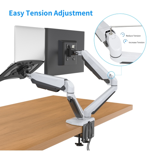 SHOPPINGALL Fully Adjustable Gas Spring 2in1 Monitor & Laptop OR Dual 15"-32" Monitors Mount Stand - SA-GM224U+D15