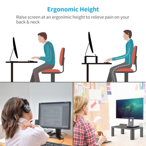 SHOPPINGALL Monitor Stand Riser with 4 Adjustable Height for Computer, Printer, Laptop – SA-MR01