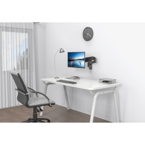 SHOPPINGALL Fully Adjustable Single Gas Spring Monitor Wall Mount Arm LCD for Screens up to 32" - SA-GA12W+A05