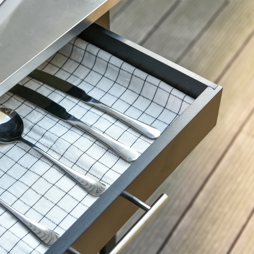 HOMCOM 3-Tier Kitchen Rolling Serving Cart with Open Shelves, Stainless Steel Top Pine Kitchen Island, Black