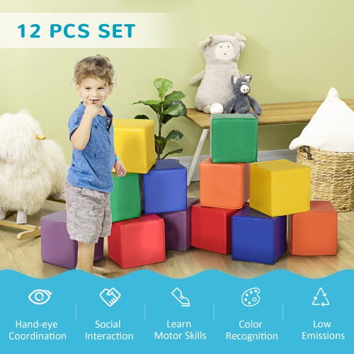 Multi-Color Toddler Foam Block Playset, Soft Stacking Play Module Blocks  Big Foam Shapes for Babies and Kids Building KIKIO202381 - The Home Depot