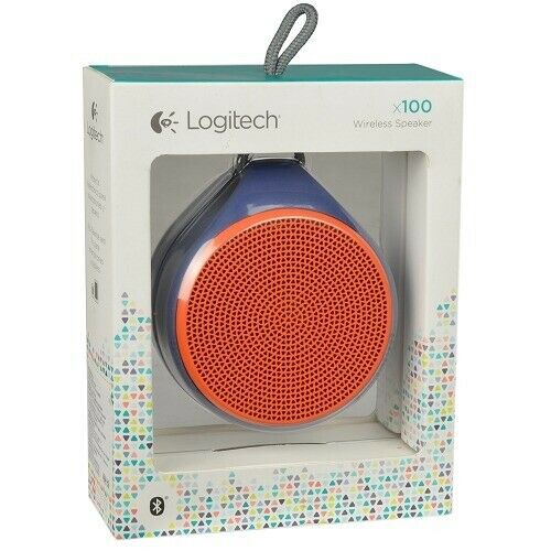 Logitech X100 Mini Bluetooth Portable Speaker with Built-In Microphone - Orange - REFURBISHED