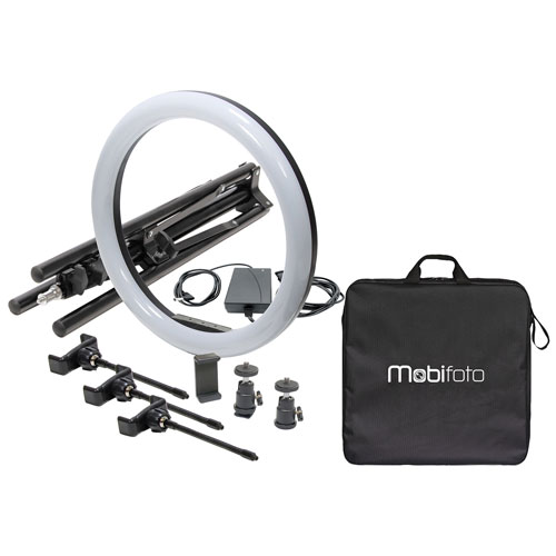 Mobifoto 18" Bi-Colour LED Ring Light Vlog Kit