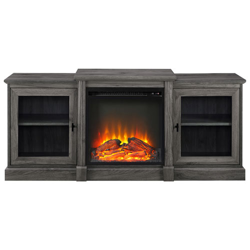 Winmoor Home Tiered Top 66" Fireplace TV Stand - Slate Grey