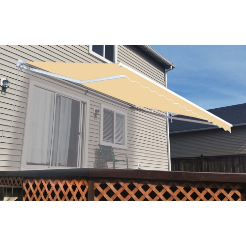 ALEKO AW12X10IVORY29 Retractable Home Patio Awning 12 ft x 10 ft Ivory Color