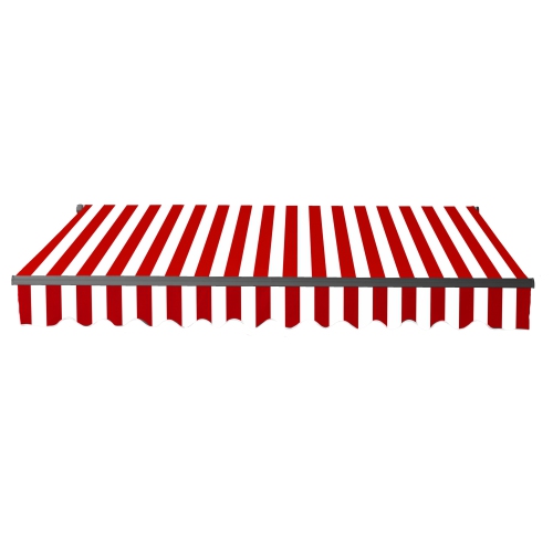 ALEKO – auvent rétractable motorisé pour terrasse résidentielle ABM20X10REDWWH05, cadre noir, 20 pi x 10 pi, rouge/blanc