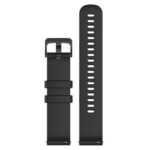 StrapsCo 22mm Quick Release Silicone Rubber Watch Band Strap for Garmin Vivoactive 4 - Black
