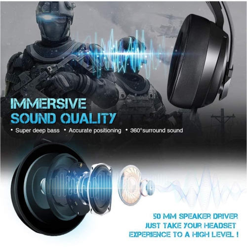 Casque de jeu stéréo de Midolindun pour PS4, PS5, Xbox One, PC avec basse DEL...