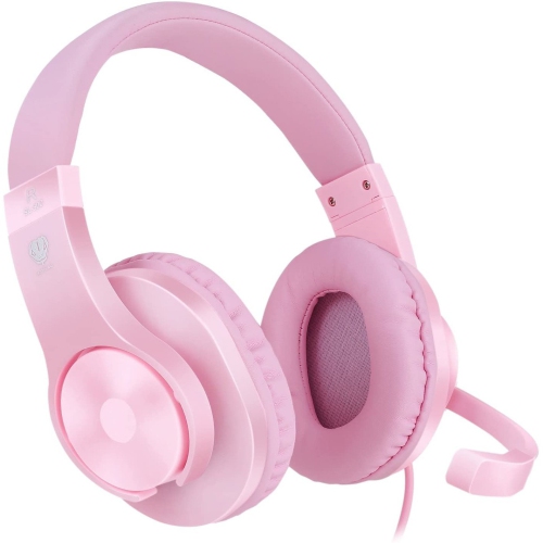 BlueFire PS4 Gaming Headset, Bass Stereo Over-ear Headphone, Kids pink