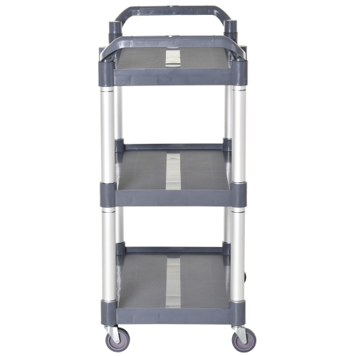 HOMCOM 3-Tier Utility Cart on Wheels, Rolling Kitchen Cart with Handles for Living Room, Bathroom, Silver and Grey